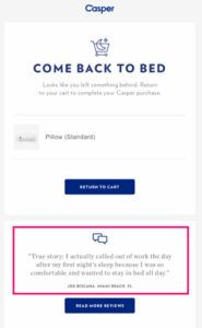 Casper Abandoned Cart Email 185x300
