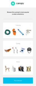 Popular Collections Ecommerce Email Design from Canopy 128x300